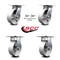 Service Caster 6 Inch Semi Steel Caster Set with Roller Bearing 2 Swivel Lock and 2 Rigid SCC SCC-35S620-SSR-BSL-2-R-2 - alternate 1